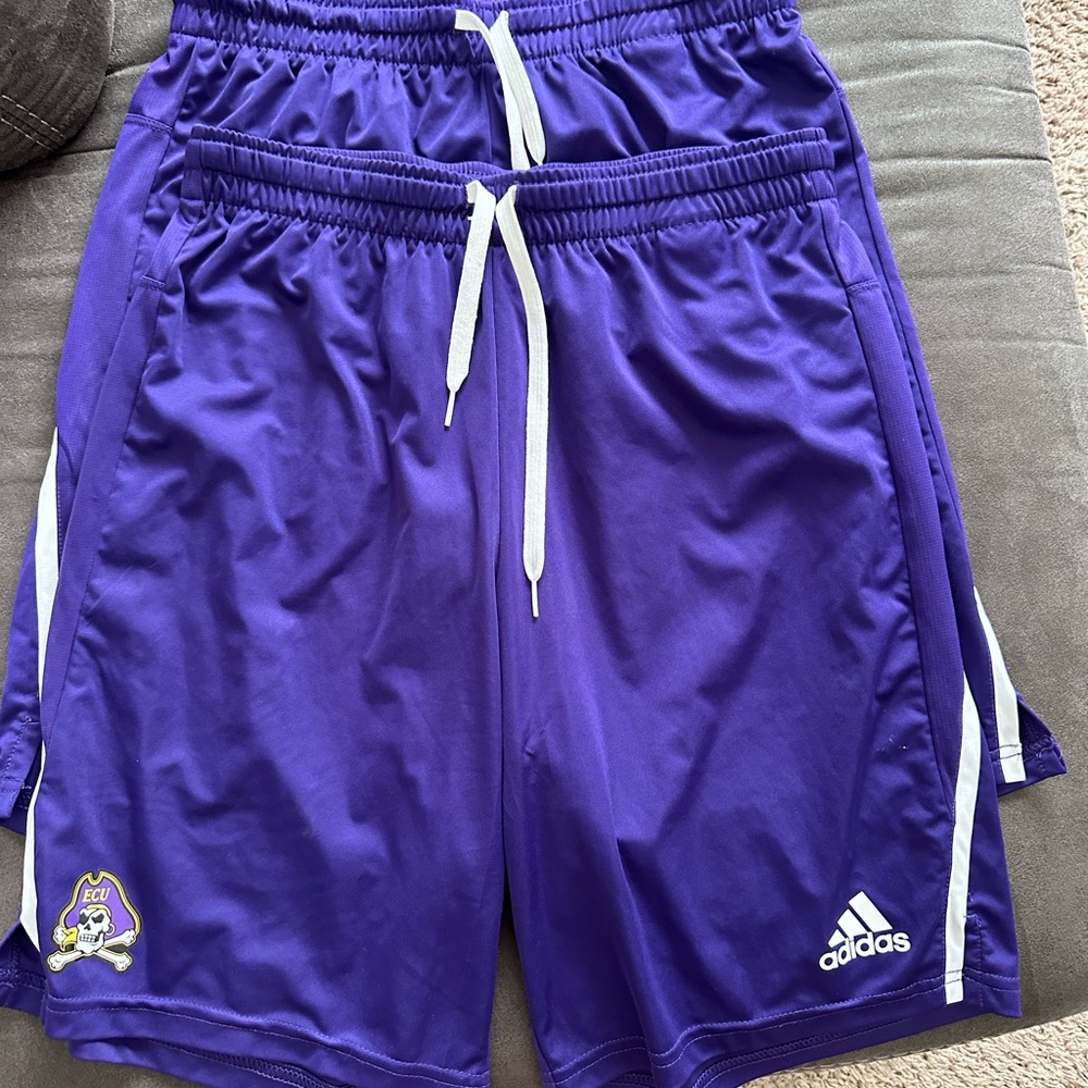 Adidas ECU athletic Purple Sports Shorts with White Details two pairs